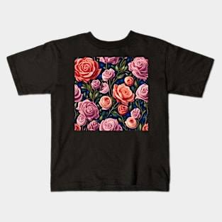 Rose Vintage Art Kids T-Shirt